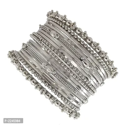 Navratri Collection Silver Oxidised Plated 16pc Bangle-thumb4