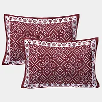 Stylish Fancy Comfortable Cotton Printed King Double 1 Bedsheet + 2 Pillowcovers-thumb1