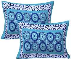 Stylish Fancy Comfortable Cotton Printed King Double 1 Bedsheet + 2 Pillowcovers-thumb1