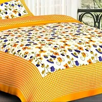 Comfortable Multicoloured Cotton Double 1 Bedsheet + 2 Pillowcovers-thumb1
