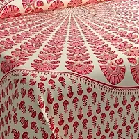 Stylish Fancy Comfortable Cotton Printed King Double 1 Bedsheet + 2 Pillowcovers-thumb1