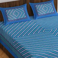 Stylish Fancy Comfortable Cotton Printed King Double 1 Bedsheet + 2 Pillowcovers-thumb1