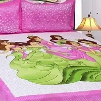 Comfortable Multicoloured Cotton Queen 1 Bedsheet + 2 Pillowcovers-thumb1