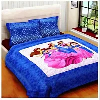 Comfortable Multicoloured Cotton Queen 1 Bedsheet + 2 Pillowcovers-thumb2