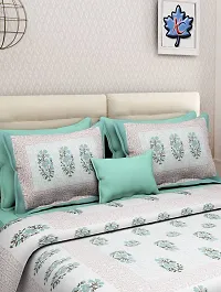 Stylish Fancy Comfortable Cotton Printed King Double 1 Bedsheet + 2 Pillowcovers-thumb1