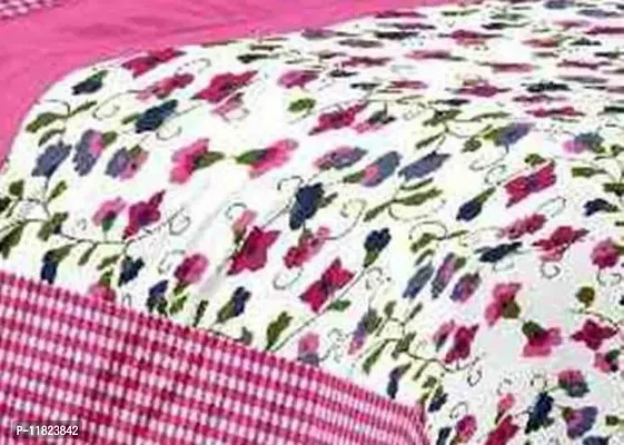 Stylish Fancy Comfortable Cotton Printed King Double 1 Bedsheet + 2 Pillowcovers-thumb2