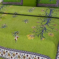 Stylish Fancy Comfortable Cotton Printed King Double 1 Bedsheet + 2 Pillowcovers-thumb1