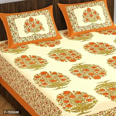 Comfortable Cotton Printed Double Bedsheet with Two Pillow Covers-thumb2