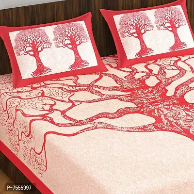 Dainty Cotton Printed Double Bedsheet with Two Pillow Covers-thumb2