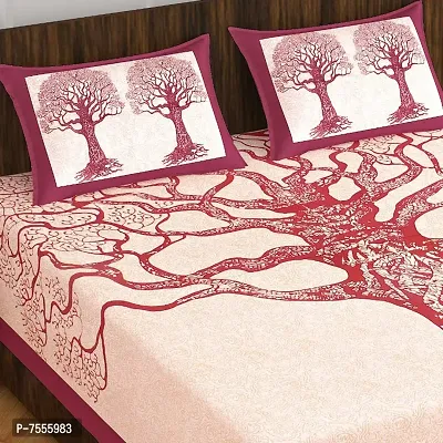 Dainty Cotton Printed Double Bedsheet with Two Pillow Covers-thumb2