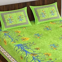 Dainty Cotton Printed Double Bedsheet with Two Pillow Covers-thumb1