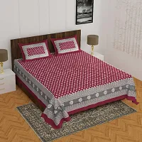 Dainty Cotton Printed Double Bedsheet with Two Pillow Covers-thumb2
