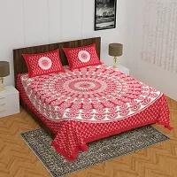 Dainty Cotton Printed Double Bedsheet with Two Pillow Covers-thumb3