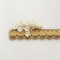 Radiant Elegance: Gold Floral Hair Pins with Dazzling White Stones - Stylish Clips for Girls (Pack of 1)-thumb1