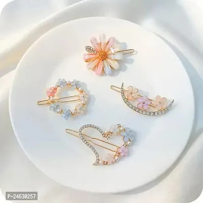 Korean Glamour Delight: 4-Piece Bling Hair Accessories Set for Ladies, Girls, and Kids ndash; Elevate Your Style!-thumb0