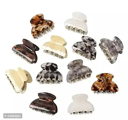 Small Acrylic Hair Claw Clips for Girls - Pack of 6