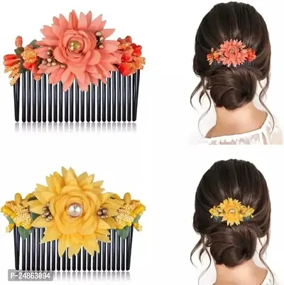 Pack of 2 Flower Design Hair Pin Comb/Hair Clips for Women ndash; Graceful Styling at an Irresistible Price