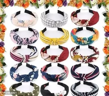 Chic Knotted Headbands for Women, Girls  Kids - Pack of 12 Multicolored Designs by The Khorwals-thumb0