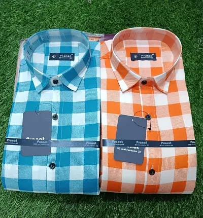 Fabulous Blend Check Shirt For Men, Pack Of 3