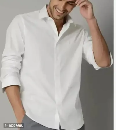 Classic Polycotton Solid Formal Shirts for Men-thumb0