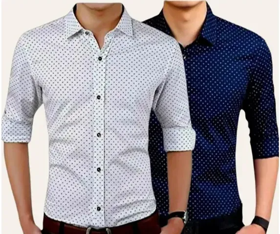 Classic Blend Regular Fit Casual Shirt For Men Pack Of 2