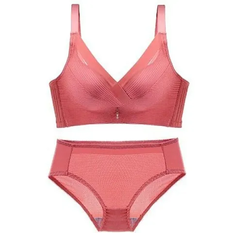 Stylish Solid Bra And Panty Set For Women