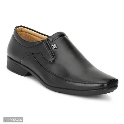 Stylish Black Synthetic Leather Solid Formal Shoes For Men-thumb0