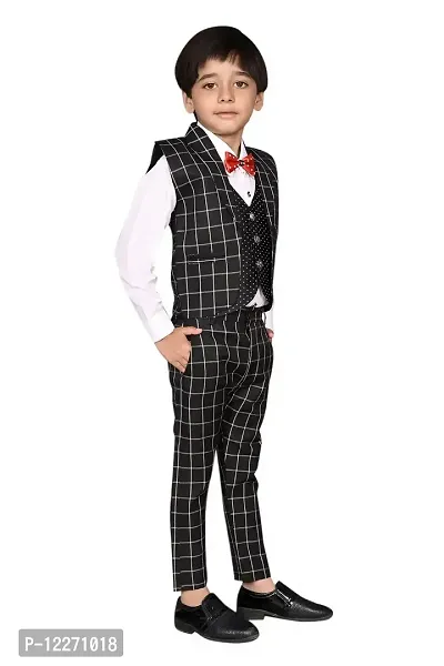 VALUE CREATION 3-Piece Shirt, Trouser, Waistcoat with Bow-Tie Boy's Suit Set For Party, Wedding, Birthday_ VC016-thumb4