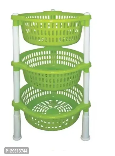 Multipurpose Basket Stand Rack for Fruit and Vegetables Plastic Kitchen Trolley