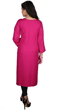 Stylish Pink Rayon Solid Maternity Kurta For Women-thumb3