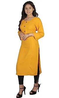 Stylish Yellow Rayon Solid Maternity Kurta For Women-thumb1