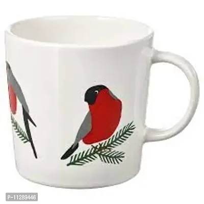 Graidient span IKEA Vinter 2021 White/red Mug with Bird Print