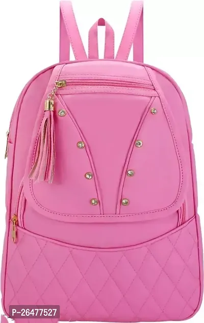 Elegant Pink PU Backpacks For Women-thumb0