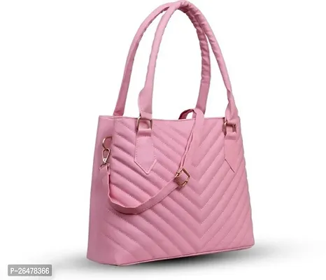 Fabulous Pink PU Self Pattern Handbags For Women-thumb0