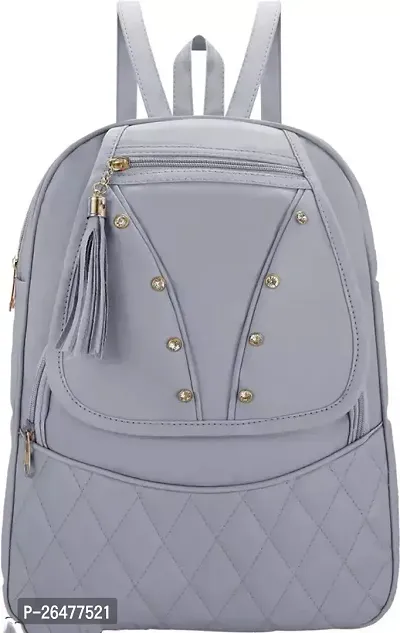 Elegant Grey PU Backpacks For Women