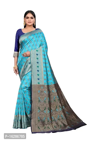 Handloom Peacock Blue Pure Katan Silk Kadhwa Booti Banarasi Saree | Suits  From Silk Saree | arete.ba