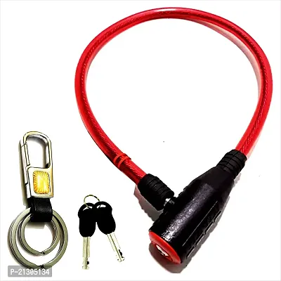 Anti Theft Cable Lock For Bicycle, Cycle, Helmet, Bike, Luggage, and Other Things It includes two keys and an attractive metal premium finish alloy key chain.