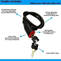 Heavy Duty Cable Lock for Cycle, Bicycle, Helmet, Bike, Luggage, and Other Items, Comes with 2 Keys and a Lovely Premium Finish Alloy Key Chain-thumb1