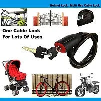 Heavy Duty Cable Lock for Cycle, Bicycle, Helmet, Bike, Luggage, and Other Items, Comes with 2 Keys and a Lovely Premium Finish Alloy Key Chain-thumb2