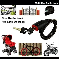 Heavy Duty Cable Lock for Cycle, Bicycle, Helmet, Bike, Luggage, and Other Items, Comes with 2 Keys and a Lovely Premium Finish Alloy Key Chain-thumb1