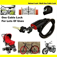 Heavy Duty Cable Lock for Cycle, Bicycle, Helmet, Bike, Luggage, and Other Items, Comes with 2 Keys and a Lovely Premium Finish Alloy Key Chain-thumb1