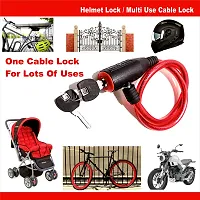 Man Of Valour Heavy Duty Cable Lock for Cycle, Bicycle, Helmet, Bike, Luggage, and Other Items, Comes with 2 Keys and a Lovely Premium Finish Alloy Key Chain-thumb1