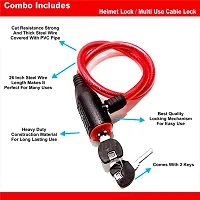 Man Of Valour Heavy Duty Cable Lock for Cycle, Bicycle, Helmet, Bike, Luggage, and Other Items, Comes with 2 Keys and a Lovely Premium Finish Alloy Key Chain-thumb4