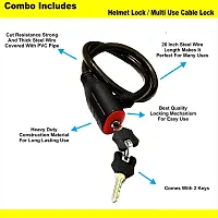 Heavy Duty Cable Lock for Cycle, Bicycle, Helmet, Bike, Luggage, and Other Items, Comes with 2 Keys and a Lovely Premium Finish Alloy Key Chain-thumb3