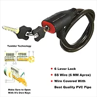 Heavy Duty Cable Lock for Cycle, Bicycle, Helmet, Bike, Luggage, and Other Items, Comes with 2 Keys and a Lovely Premium Finish Alloy Key Chain-thumb4