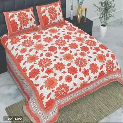 Classic Cotton Printed Bedsheet with Pillow Cover-thumb0