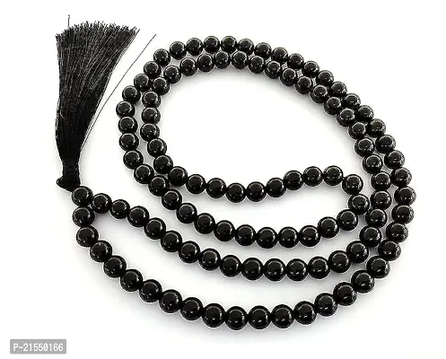 Designer Black Tourmaline 8Mm Hakik Mala Natural Crystal Stone For Men And Women-thumb0