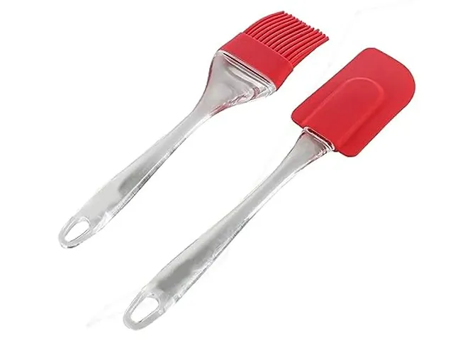 NOHUNT Silicone Spatula Wooden Handle and Pastry Brush for Cake Mixer, Decorating, Cooking, Baking (Silicone Spatula Big)