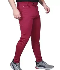 Stylish Men Maroon Lycra Casual Trouser-thumb2