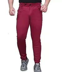 Stylish Men Maroon Lycra Casual Trouser-thumb1